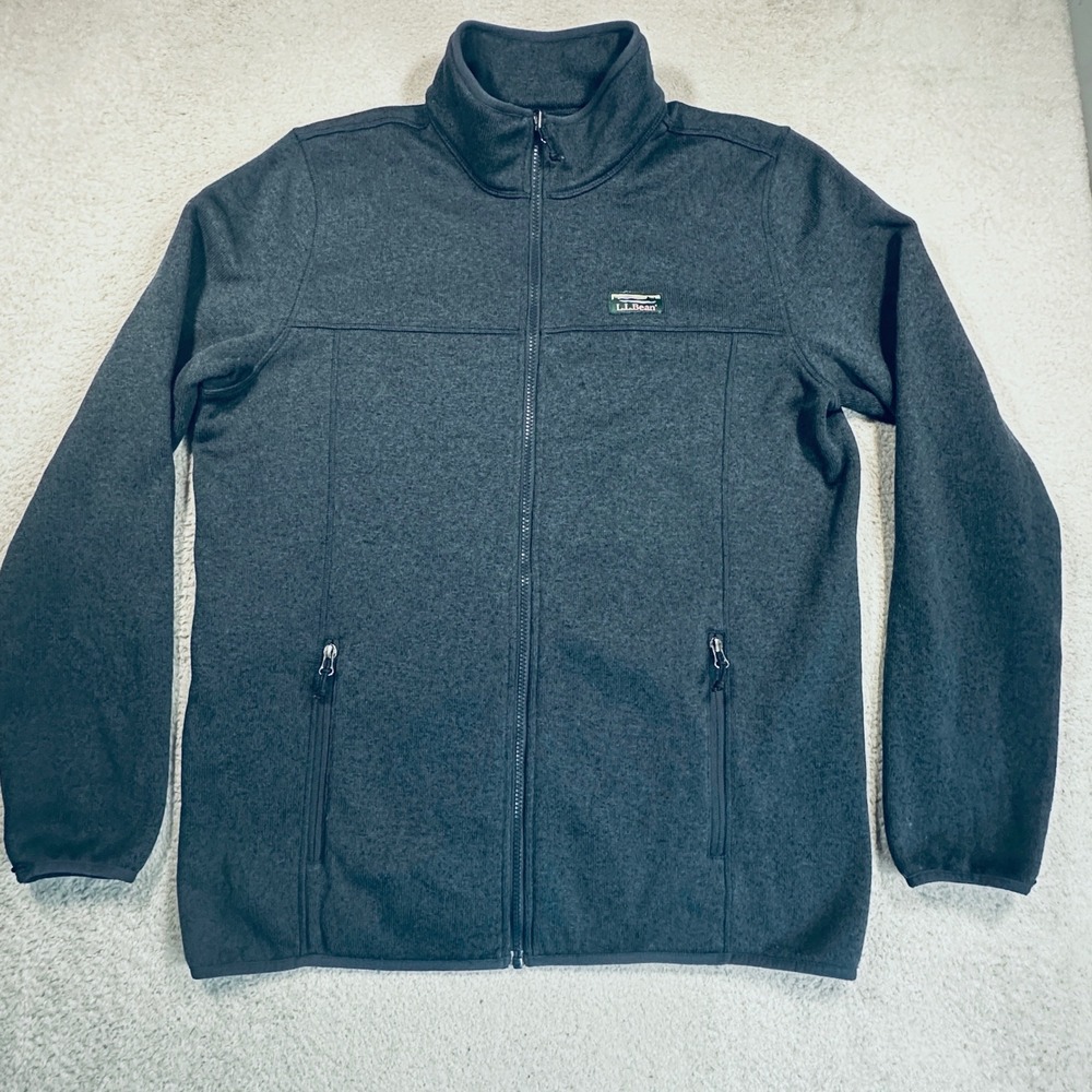 LL Bean Sweater Fleece Full Zip Jacket Mens Large Tall Blue Gorpcore Hiking LT
